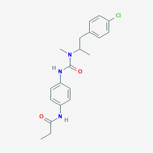 molecular formula C20H24ClN3O2 B7425517 N-[4-[[1-(4-chlorophenyl)propan-2-yl-methylcarbamoyl]amino]phenyl]propanamide 