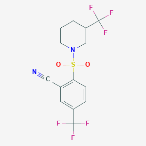 5-(Trifluoromethyl)-2-[3-(trifluoromethyl)piperidin-1-yl]sulfonylbenzonitrile