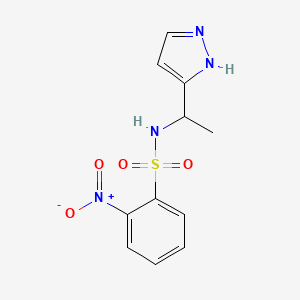 2-nitro-N-[1-(1H-pyrazol-5-yl)ethyl]benzenesulfonamide