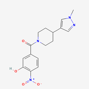 molecular formula C16H18N4O4 B7425542 (3-Hydroxy-4-nitrophenyl)-[4-(1-methylpyrazol-4-yl)piperidin-1-yl]methanone 