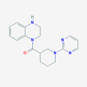 molecular formula C18H21N5O B7425556 3,4-dihydro-2H-quinoxalin-1-yl-(1-pyrimidin-2-ylpiperidin-3-yl)methanone 