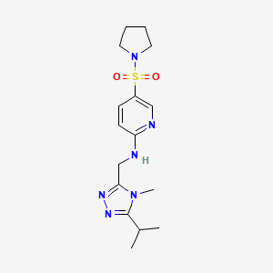 N-[(4-methyl-5-propan-2-yl-1,2,4-triazol-3-yl)methyl]-5-pyrrolidin-1-ylsulfonylpyridin-2-amine