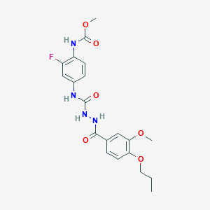 methyl N-[2-fluoro-4-[[(3-methoxy-4-propoxybenzoyl)amino]carbamoylamino]phenyl]carbamate