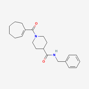 molecular formula C21H28N2O2 B7425612 N-benzyl-1-(cycloheptene-1-carbonyl)piperidine-4-carboxamide 