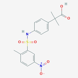 2-Methyl-2-[4-[(2-methyl-5-nitrophenyl)sulfonylamino]phenyl]propanoic acid