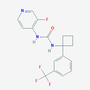 molecular formula C17H15F4N3O B7425633 1-(3-Fluoropyridin-4-yl)-3-[1-[3-(trifluoromethyl)phenyl]cyclobutyl]urea 