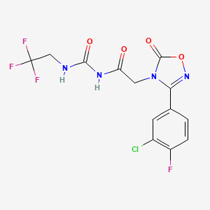 2-[3-(3-chloro-4-fluorophenyl)-5-oxo-1,2,4-oxadiazol-4-yl]-N-(2,2,2-trifluoroethylcarbamoyl)acetamide