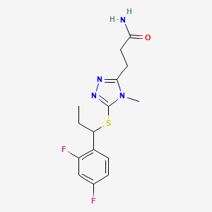 3-[5-[1-(2,4-Difluorophenyl)propylsulfanyl]-4-methyl-1,2,4-triazol-3-yl]propanamide