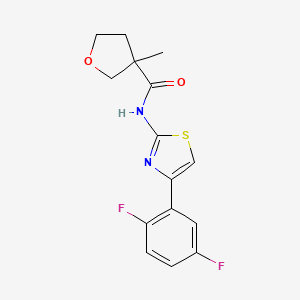 N-[4-(2,5-difluorophenyl)-1,3-thiazol-2-yl]-3-methyloxolane-3-carboxamide