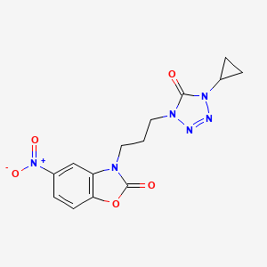 3-[3-(4-Cyclopropyl-5-oxotetrazol-1-yl)propyl]-5-nitro-1,3-benzoxazol-2-one