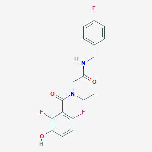 N-ethyl-2,6-difluoro-N-[2-[(4-fluorophenyl)methylamino]-2-oxoethyl]-3-hydroxybenzamide