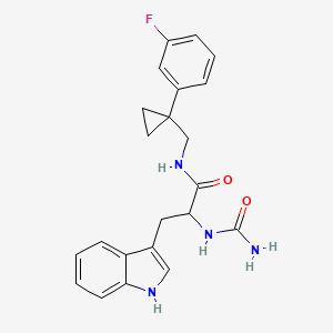 2-(carbamoylamino)-N-[[1-(3-fluorophenyl)cyclopropyl]methyl]-3-(1H-indol-3-yl)propanamide