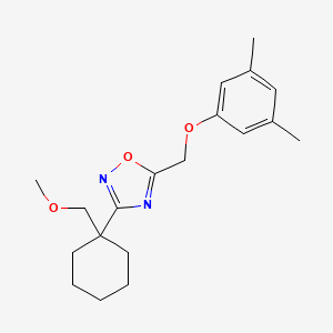 molecular formula C19H26N2O3 B7425726 5-[(3,5-Dimethylphenoxy)methyl]-3-[1-(methoxymethyl)cyclohexyl]-1,2,4-oxadiazole 