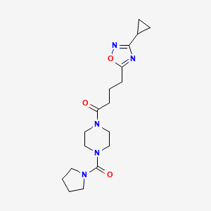 4-(3-Cyclopropyl-1,2,4-oxadiazol-5-yl)-1-[4-(pyrrolidine-1-carbonyl)piperazin-1-yl]butan-1-one