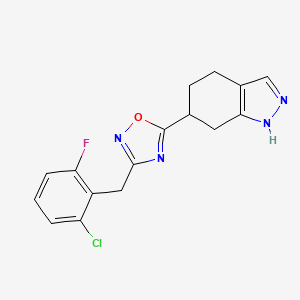 3-[(2-chloro-6-fluorophenyl)methyl]-5-(4,5,6,7-tetrahydro-1H-indazol-6-yl)-1,2,4-oxadiazole