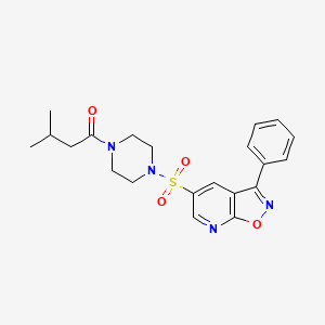 3-Methyl-1-[4-[(3-phenyl-[1,2]oxazolo[5,4-b]pyridin-5-yl)sulfonyl]piperazin-1-yl]butan-1-one