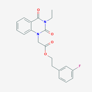 2-(3-Fluorophenyl)ethyl 2-(3-ethyl-2,4-dioxoquinazolin-1-yl)acetate