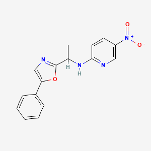 5-nitro-N-[1-(5-phenyl-1,3-oxazol-2-yl)ethyl]pyridin-2-amine