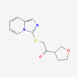 molecular formula C13H14N2O2S B7425803 2-Imidazo[1,5-a]pyridin-3-ylsulfanyl-1-(oxolan-3-yl)ethanone 