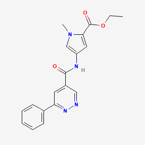 molecular formula C19H18N4O3 B7425810 Ethyl 1-methyl-4-[(6-phenylpyridazine-4-carbonyl)amino]pyrrole-2-carboxylate 