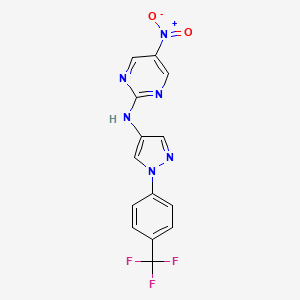 5-nitro-N-[1-[4-(trifluoromethyl)phenyl]pyrazol-4-yl]pyrimidin-2-amine