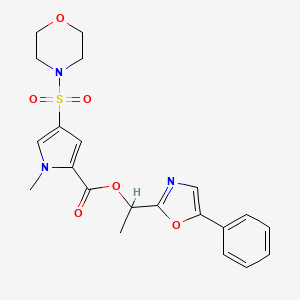 1-(5-Phenyl-1,3-oxazol-2-yl)ethyl 1-methyl-4-morpholin-4-ylsulfonylpyrrole-2-carboxylate