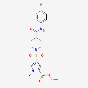 molecular formula C20H24FN3O5S B7425834 Ethyl 4-[4-[(4-fluorophenyl)carbamoyl]piperidin-1-yl]sulfonyl-1-methylpyrrole-2-carboxylate 