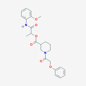 molecular formula C24H28N2O6 B7425839 [1-(2-Methoxyanilino)-1-oxopropan-2-yl] 1-(2-phenoxyacetyl)piperidine-3-carboxylate 