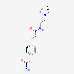 2-[4-[[2-(1,2,4-Triazol-1-yl)ethylcarbamoylamino]methyl]phenyl]acetamide