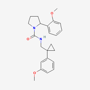 2-(2-methoxyphenyl)-N-[[1-(3-methoxyphenyl)cyclopropyl]methyl]pyrrolidine-1-carboxamide