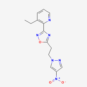 3-(3-Ethylpyridin-2-yl)-5-[2-(4-nitropyrazol-1-yl)ethyl]-1,2,4-oxadiazole