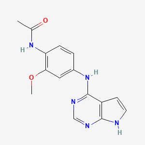 molecular formula C15H15N5O2 B7425888 N-[2-methoxy-4-(7H-pyrrolo[2,3-d]pyrimidin-4-ylamino)phenyl]acetamide 