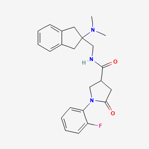 N-[[2-(dimethylamino)-1,3-dihydroinden-2-yl]methyl]-1-(2-fluorophenyl)-5-oxopyrrolidine-3-carboxamide