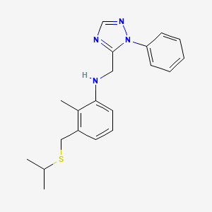 molecular formula C20H24N4S B7425922 2-methyl-N-[(2-phenyl-1,2,4-triazol-3-yl)methyl]-3-(propan-2-ylsulfanylmethyl)aniline 