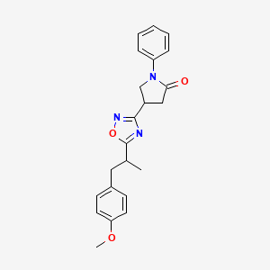 4-[5-[1-(4-Methoxyphenyl)propan-2-yl]-1,2,4-oxadiazol-3-yl]-1-phenylpyrrolidin-2-one