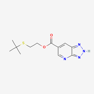 molecular formula C12H16N4O2S B7425931 2-tert-butylsulfanylethyl 2H-triazolo[4,5-b]pyridine-6-carboxylate 