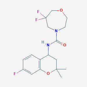 6,6-difluoro-N-(7-fluoro-2,2-dimethyl-3,4-dihydrochromen-4-yl)-1,4-oxazepane-4-carboxamide