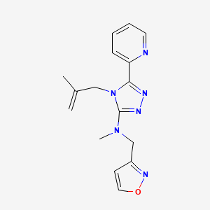 molecular formula C16H18N6O B7425954 N-methyl-4-(2-methylprop-2-enyl)-N-(1,2-oxazol-3-ylmethyl)-5-pyridin-2-yl-1,2,4-triazol-3-amine 