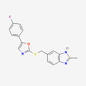 5-(4-fluorophenyl)-2-[(2-methyl-3H-benzimidazol-5-yl)methylsulfanyl]-1,3-oxazole