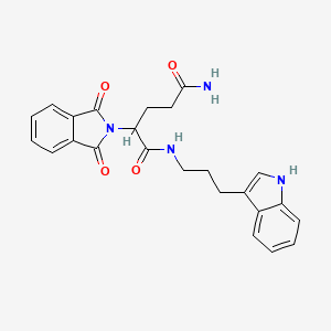 molecular formula C24H24N4O4 B7425979 2-(1,3-dioxoisoindol-2-yl)-N-[3-(1H-indol-3-yl)propyl]pentanediamide 