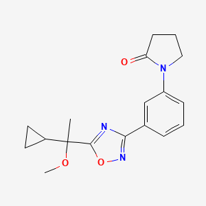 1-[3-[5-(1-Cyclopropyl-1-methoxyethyl)-1,2,4-oxadiazol-3-yl]phenyl]pyrrolidin-2-one