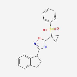 5-[1-(benzenesulfonyl)cyclopropyl]-3-(2,3-dihydro-1H-inden-1-yl)-1,2,4-oxadiazole