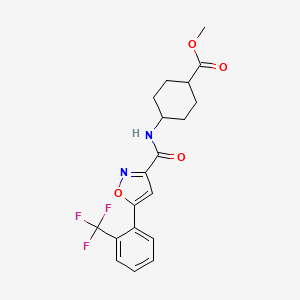 molecular formula C19H19F3N2O4 B7426005 Methyl 4-[[5-[2-(trifluoromethyl)phenyl]-1,2-oxazole-3-carbonyl]amino]cyclohexane-1-carboxylate 