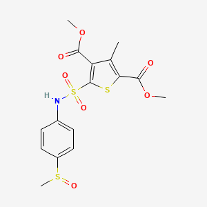 molecular formula C16H17NO7S3 B7426031 Dimethyl 3-methyl-5-[(4-methylsulfinylphenyl)sulfamoyl]thiophene-2,4-dicarboxylate 