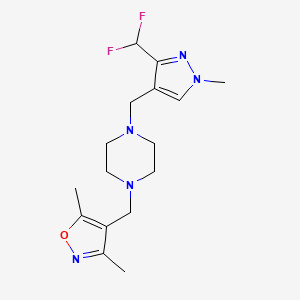 4-[[4-[[3-(Difluoromethyl)-1-methylpyrazol-4-yl]methyl]piperazin-1-yl]methyl]-3,5-dimethyl-1,2-oxazole