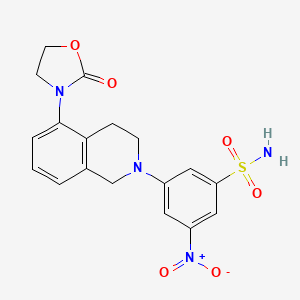 molecular formula C18H18N4O6S B7426048 3-nitro-5-[5-(2-oxo-1,3-oxazolidin-3-yl)-3,4-dihydro-1H-isoquinolin-2-yl]benzenesulfonamide 