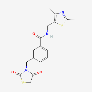 N-[(2,4-dimethyl-1,3-thiazol-5-yl)methyl]-3-[(2,4-dioxo-1,3-thiazolidin-3-yl)methyl]benzamide