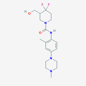 4,4-difluoro-3-(hydroxymethyl)-N-[2-methyl-4-(4-methylpiperazin-1-yl)phenyl]piperidine-1-carboxamide