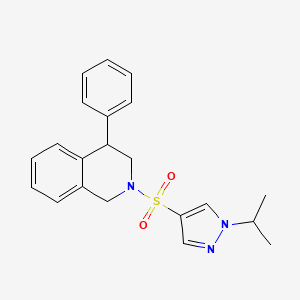 molecular formula C21H23N3O2S B7426072 4-phenyl-2-(1-propan-2-ylpyrazol-4-yl)sulfonyl-3,4-dihydro-1H-isoquinoline 