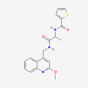 N-[1-[(2-methoxyquinolin-4-yl)methylamino]-1-oxopropan-2-yl]thiophene-2-carboxamide